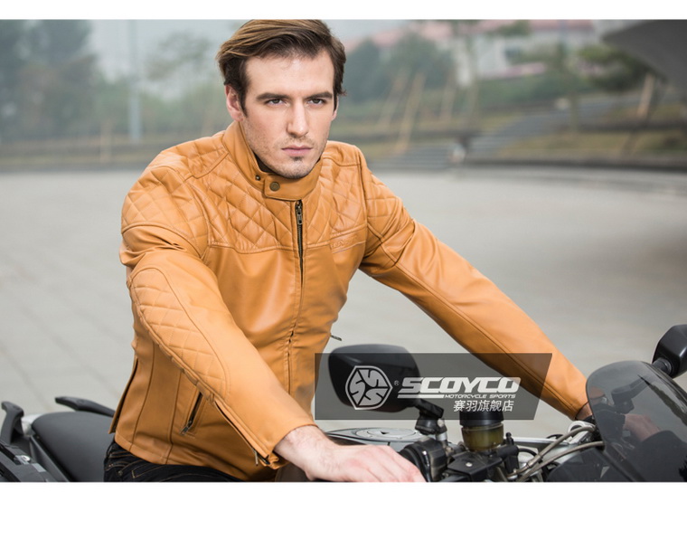 Scoyco-JK52-Motorcycle-Leather-Jacket-Windproof-Motorbike-BlackBrown-Motocross-Racing-Coat-1379576