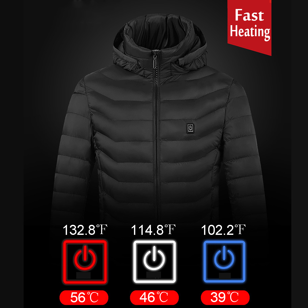Unisex-Electric-Heated-Warm-Hooded-Jacket-Coat-Infrared-Heating-Long-Sleeve-USB-1753296