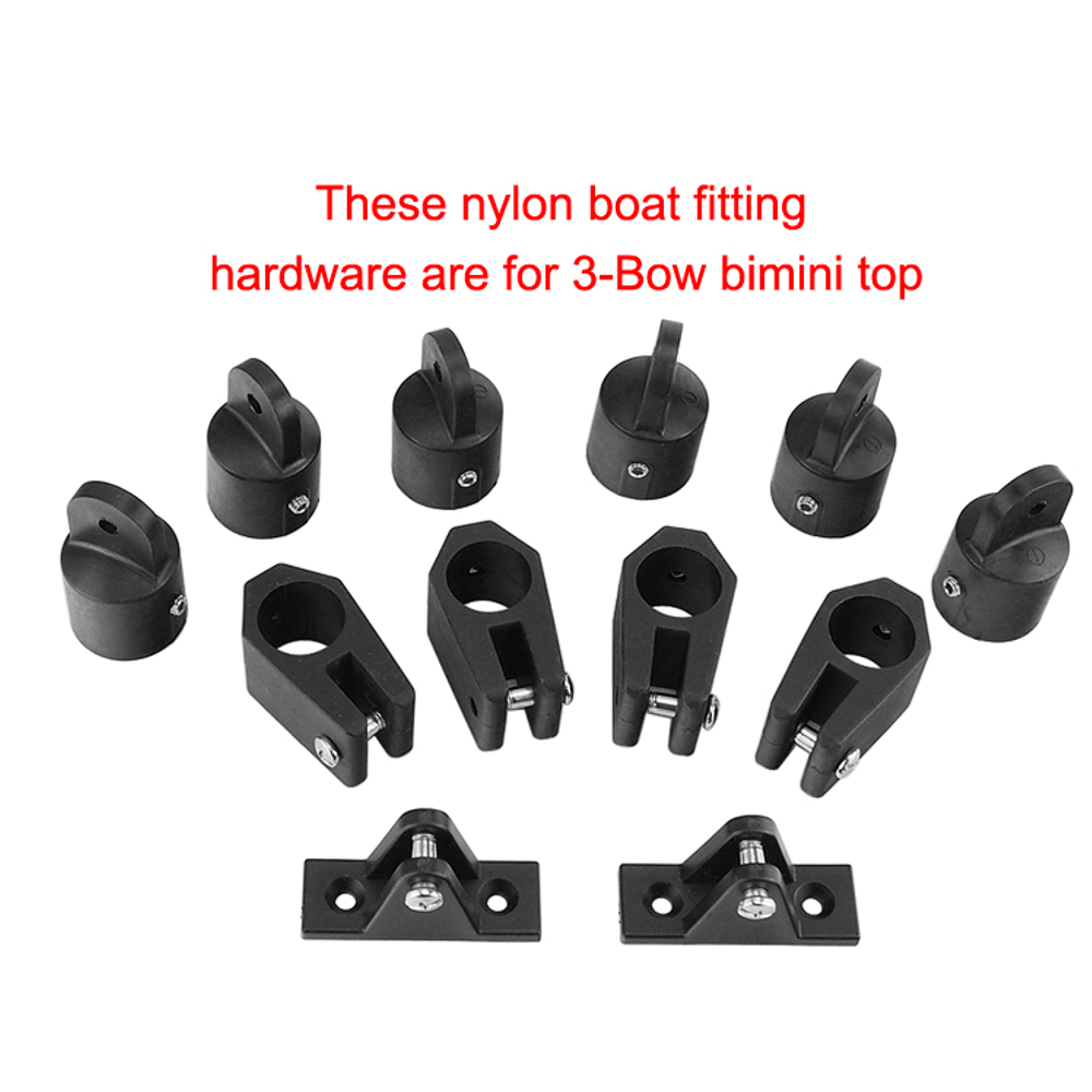 12-PCS-BSET-MATEL-Universal-Boat-Nylon-Fittings-Hardware-Set-Black-Fits-3-Bow-Bimini-Top-Lightweight-1687441