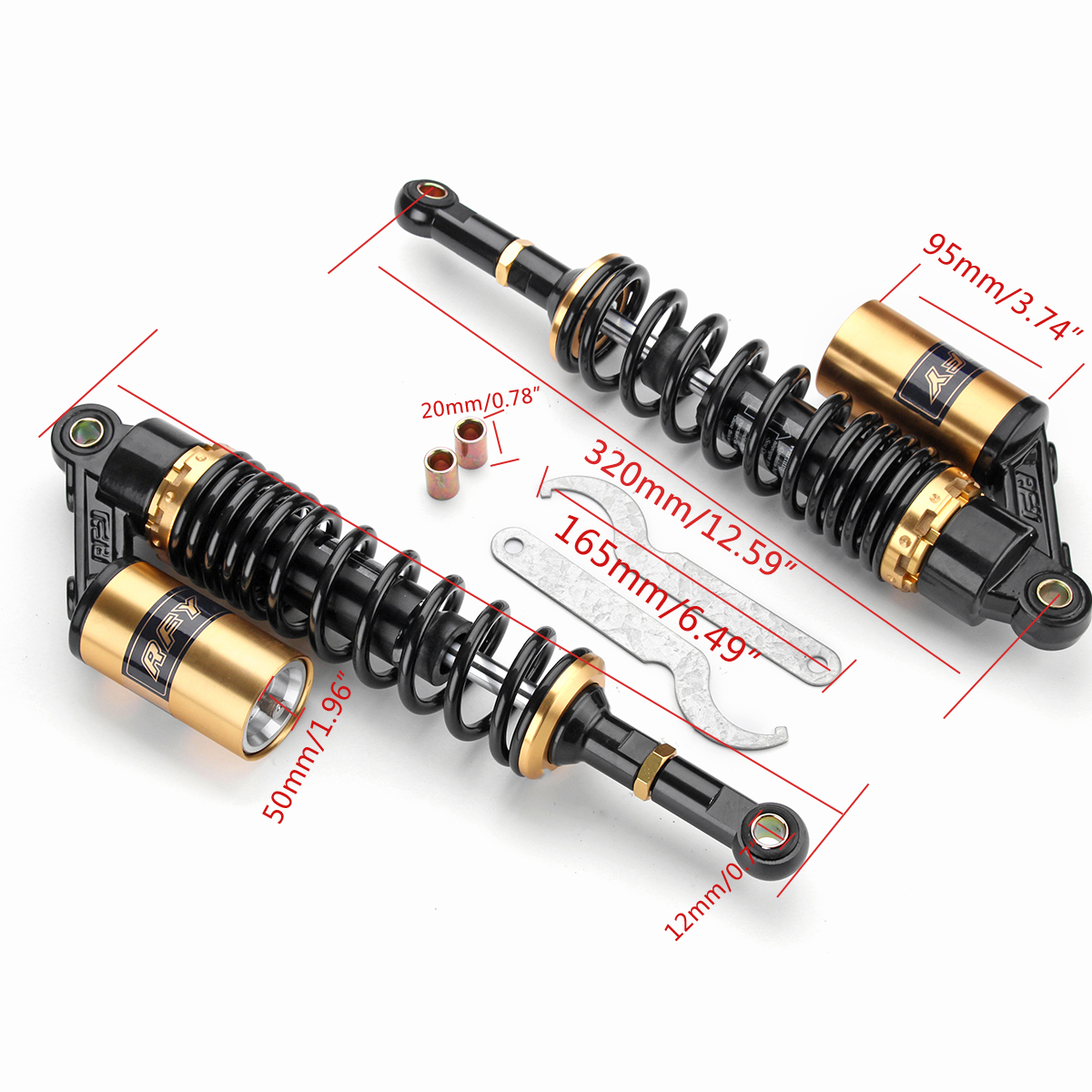 125quot-320mm-Motorcycle-Rear-Shock-Absorbers-Suspension-For-Honda-Yamaha-Suzuki-1671365