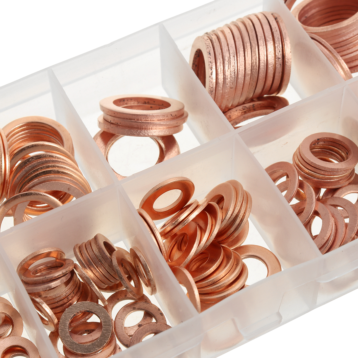 200pcs--M5-M14-Copper-Washer-Gasket-Set-Flat-Ring-Seal-Assortment-Kit-With-Box-1750226