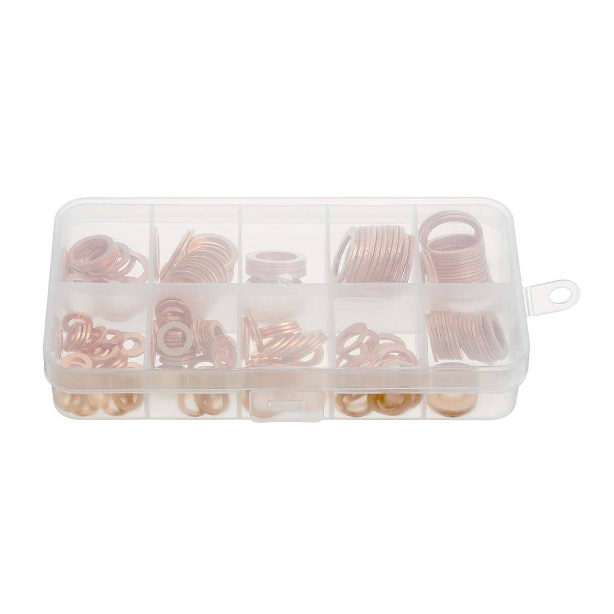200pcs--M5-M14-Copper-Washer-Gasket-Set-Flat-Ring-Seal-Assortment-Kit-With-Box-1750226