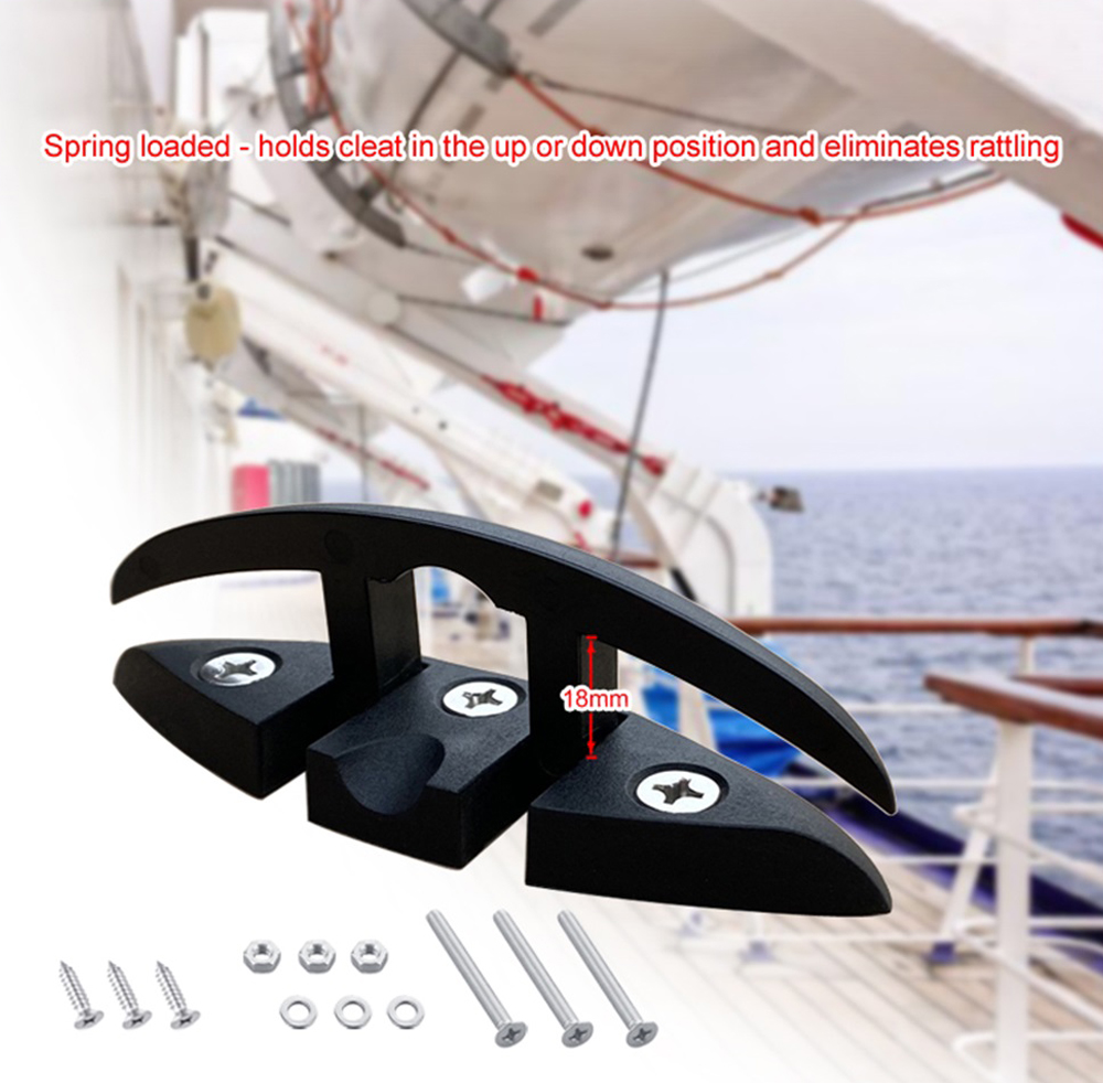 BEST-METAL-130mm-Nylon-Flip-Up-Cleat-for-Sailboats-Folding-Clamp-Boat-Bracket-Marine-Kayak-Hardware--1824397