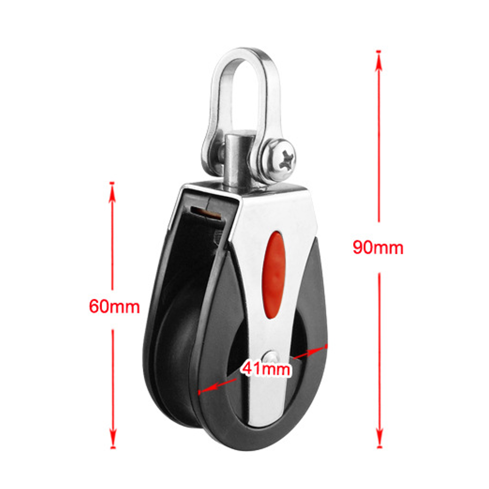 BSET-MATEL-1500Lbs-Load-Capacity-Sheave-Block-Universal-Head-Single-Pulley-Swivel-Sailboat-Plain-Bea-1685951