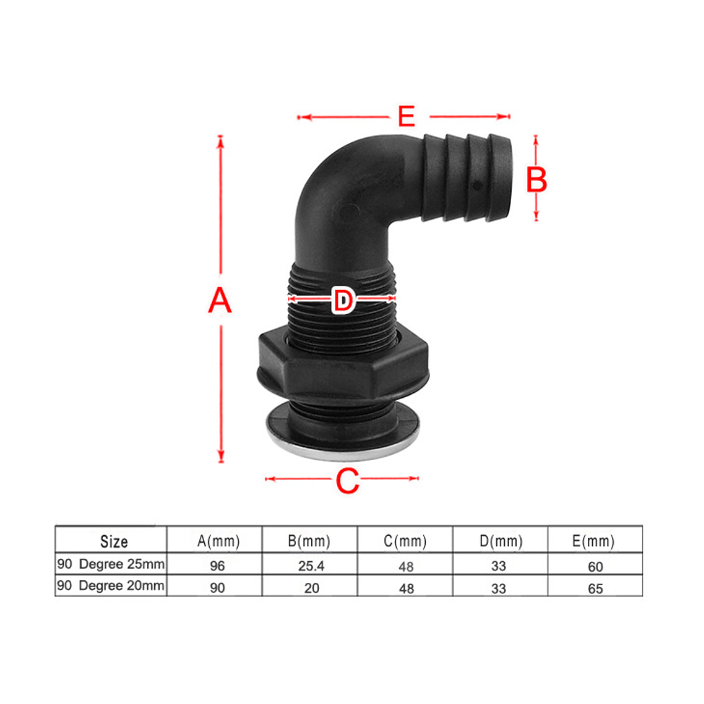 BSET-MATEL-Nylon-Plastic-Thru-Hull-Fitting-With-Stainless-Steel-Rim-Bilge-Pump-Aerator-Hose-Boat-Mar-1687439