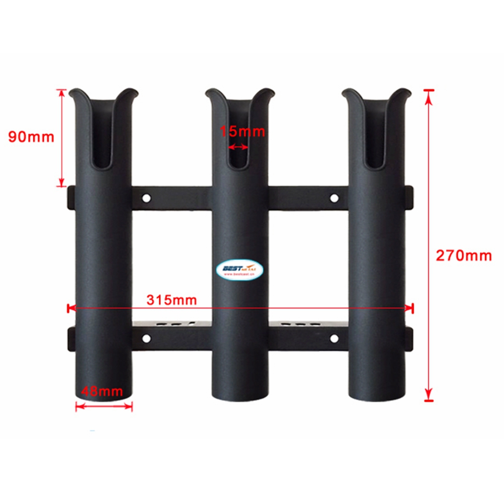 BSET-METAL-48MM-Marine-Boat-Yacht-Kayak-Fishing-Vertical-3-Link-Rod-Holder-Organiser-Pole-Tube-Mount-1807735