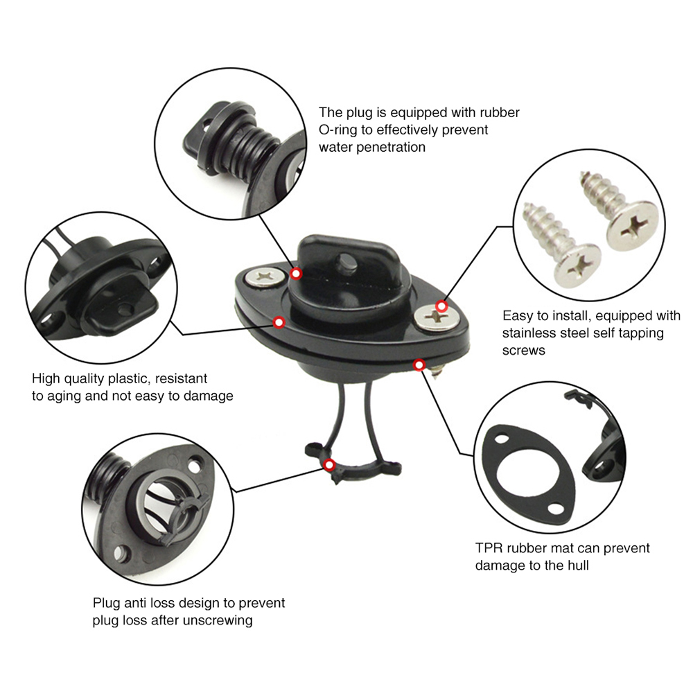 Canoe-Accessories-Professional-Universal-Scupper-Waterproof-Bungs-Stopper-With-Screws-Hole-Kayak-Dra-1702775