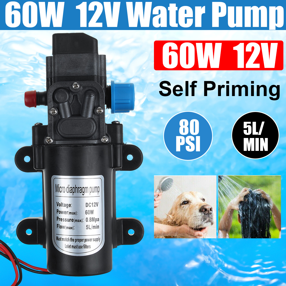 12V-115PSI-Water-Pump-Self-Priming-Diaphragm-Pump-High-Pressure-Caravan-Boat-1770780