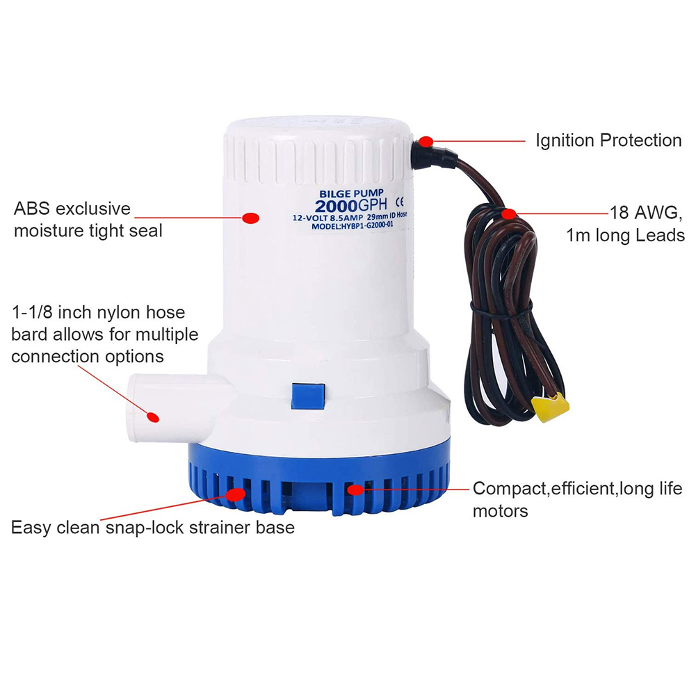2000GPH-12V24V-Boat-Marine-Plumbing-Electric-Water-Bilge-Pump-1-18quot-Outlet-10AMP-For-House-Boat-1723604