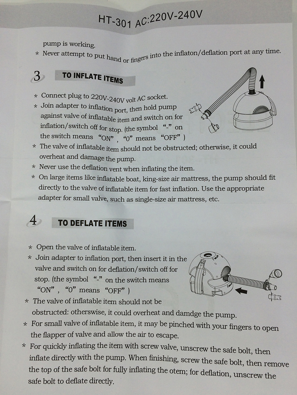 Stermay-HT-301-400W-High-Power-Electric-Air-Pump-Inflator-for-Inflatable-Boat-Swimming-Pool-Bed-Matt-1815616