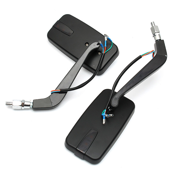 8mm10mm-Pair-Motorcycle-LED-Turn-Signal-Rear-View-Mirrors-Square-Black-Universal-1171664