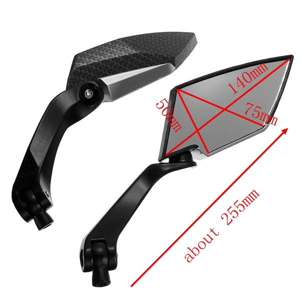 Carbon-Motorcycle-Aluminum-Handlebar-End-Side-Rear-View-Mirrors-973275