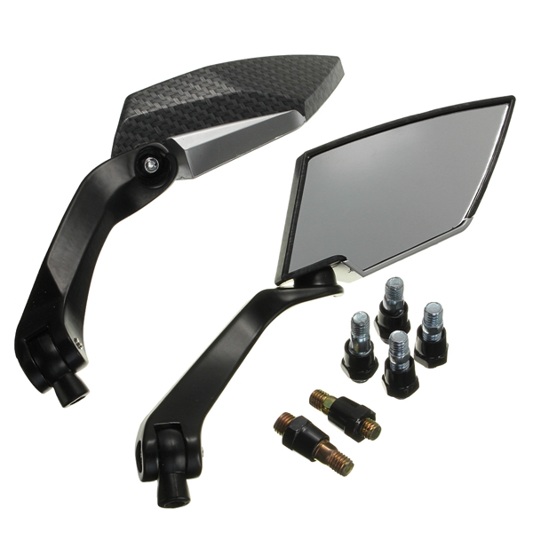 Carbon-Motorcycle-Aluminum-Handlebar-End-Side-Rear-View-Mirrors-973275