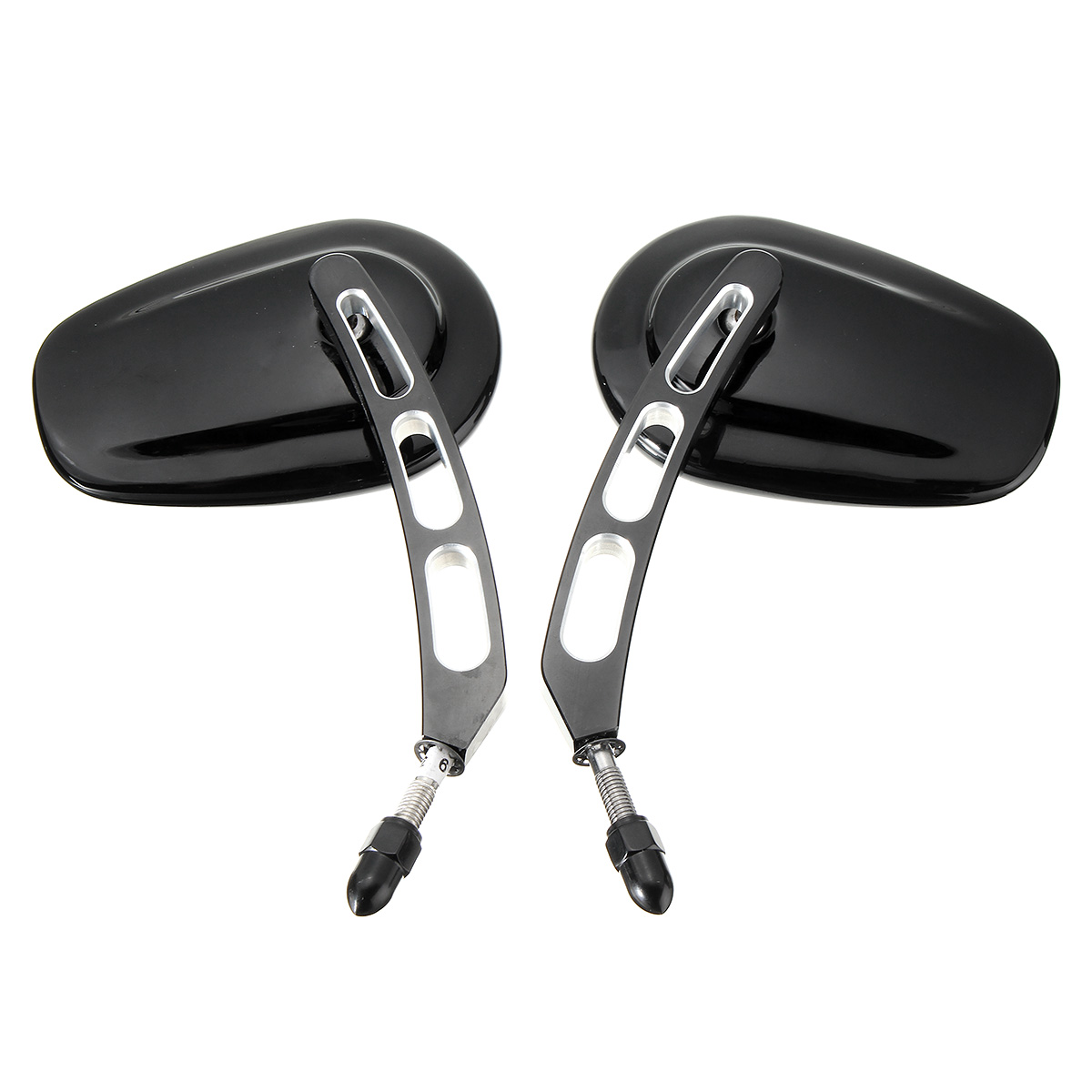 Edge-Cut-Rearview-Side-Mirrors-Black-For-Harley-Sportster-Softail-Touring-Dyna-1223400