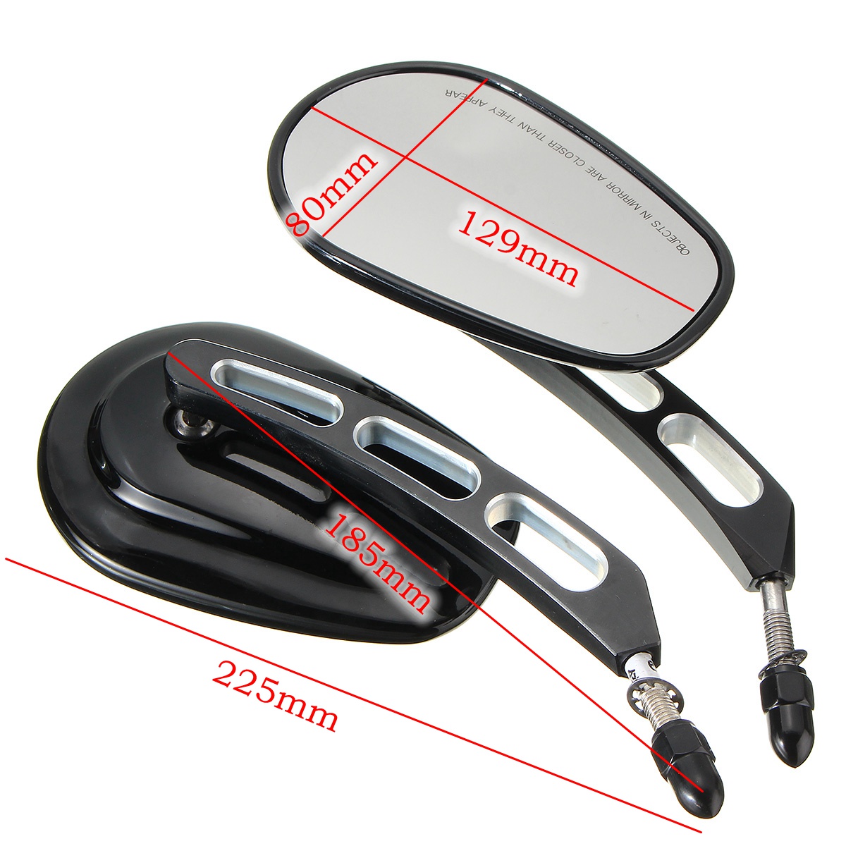 Edge-Cut-Rearview-Side-Mirrors-Black-For-Harley-Sportster-Softail-Touring-Dyna-1223400