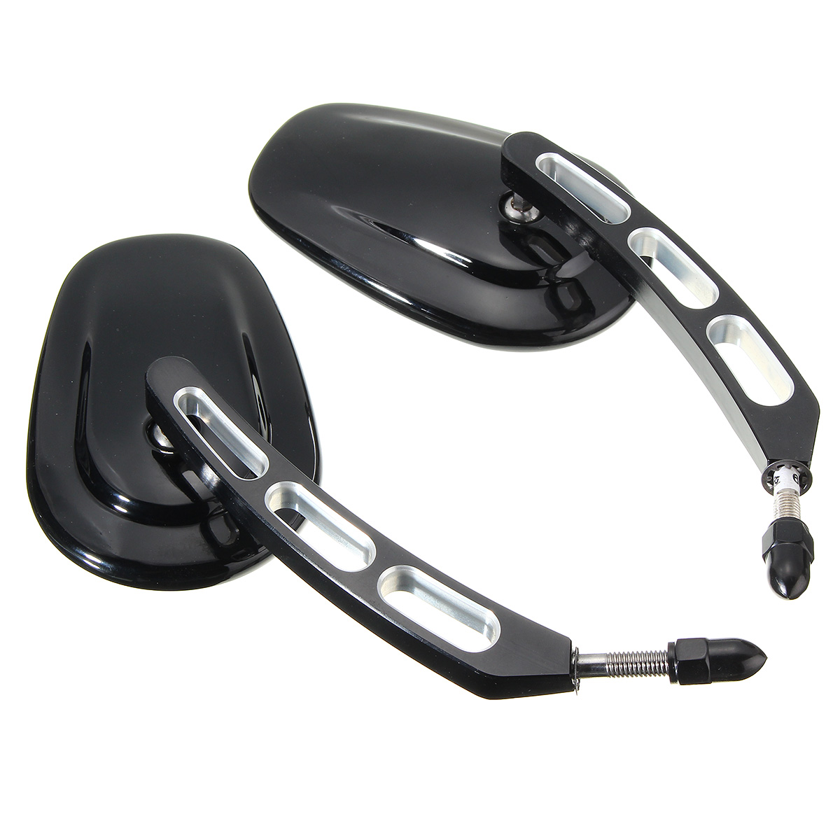 Edge-Cut-Rearview-Side-Mirrors-Black-For-Harley-Sportster-Softail-Touring-Dyna-1223400