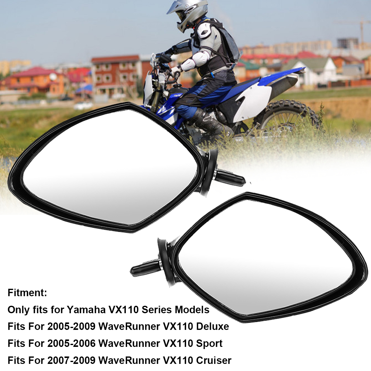 LeftRight-Side-Rearview-Mirrors-For-Yamaha-05-09-WaveRunner-VX110-Deluxe-Motorboat-1784243