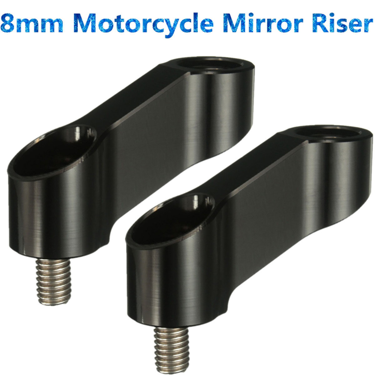 M8-8mm-CNC-Motorcycle-Handlebar-Mount-Mirror-Riser-Extender-Adaptor-Adapter-1051730