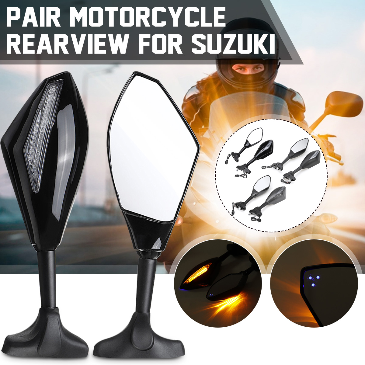 Motorcycle-Blue-LED-Turn-Signal-Rear-View-Mirrors-For-Suzuki-GSXR-600-750-1000-Hayabusa-GSF-Katana-T-1574124