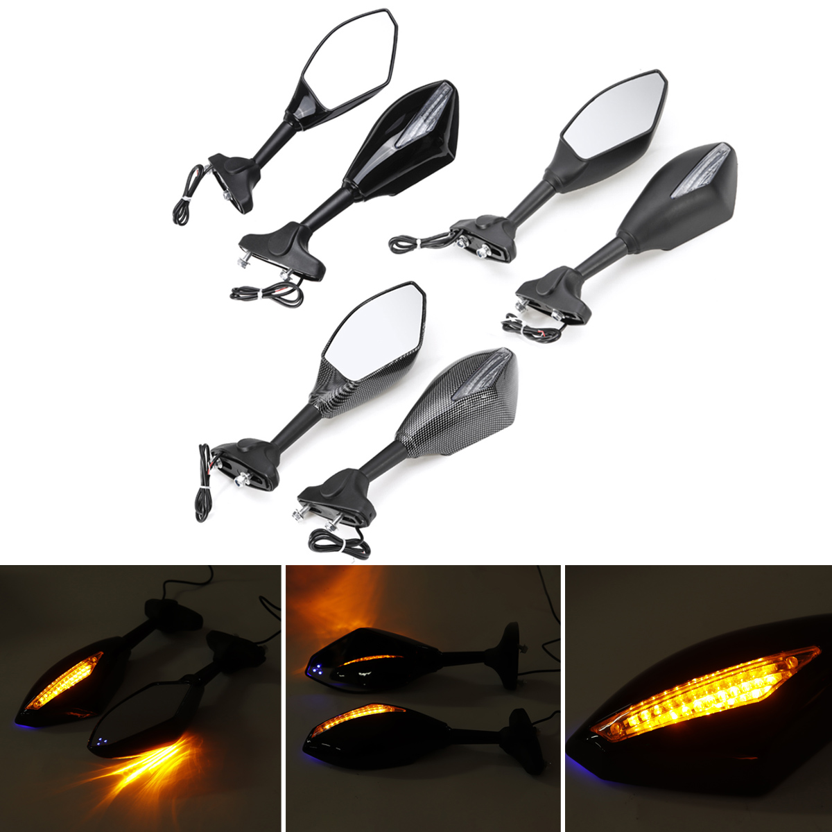 Motorcycle-Blue-LED-Turn-Signal-Rear-View-Mirrors-For-Suzuki-GSXR-600-750-1000-Hayabusa-GSF-Katana-T-1574124