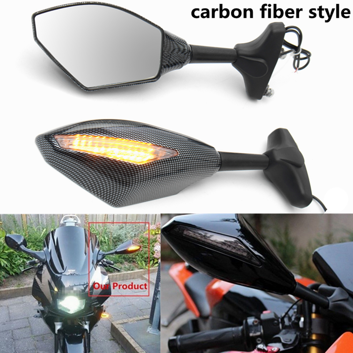 Motorcycle-LED-Turn-Signal-Rear-View-Mirrors-Carbon-Fiber-For-HondaSuzukiKawasakiYamaha-1259973
