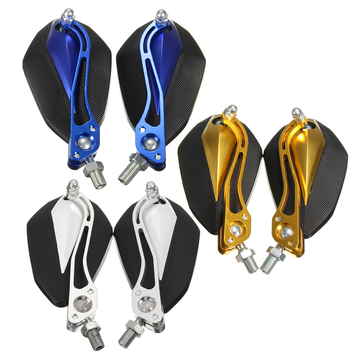 Motorcycle-Rear-View-Side-Mirrors-Aluminum-10mm-8mm-Screw-Universal-1064531