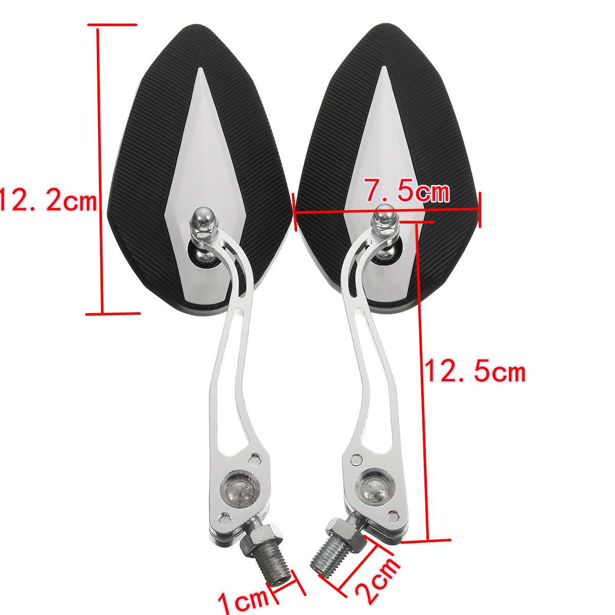 Motorcycle-Rear-View-Side-Mirrors-Aluminum-10mm-8mm-Screw-Universal-1064531