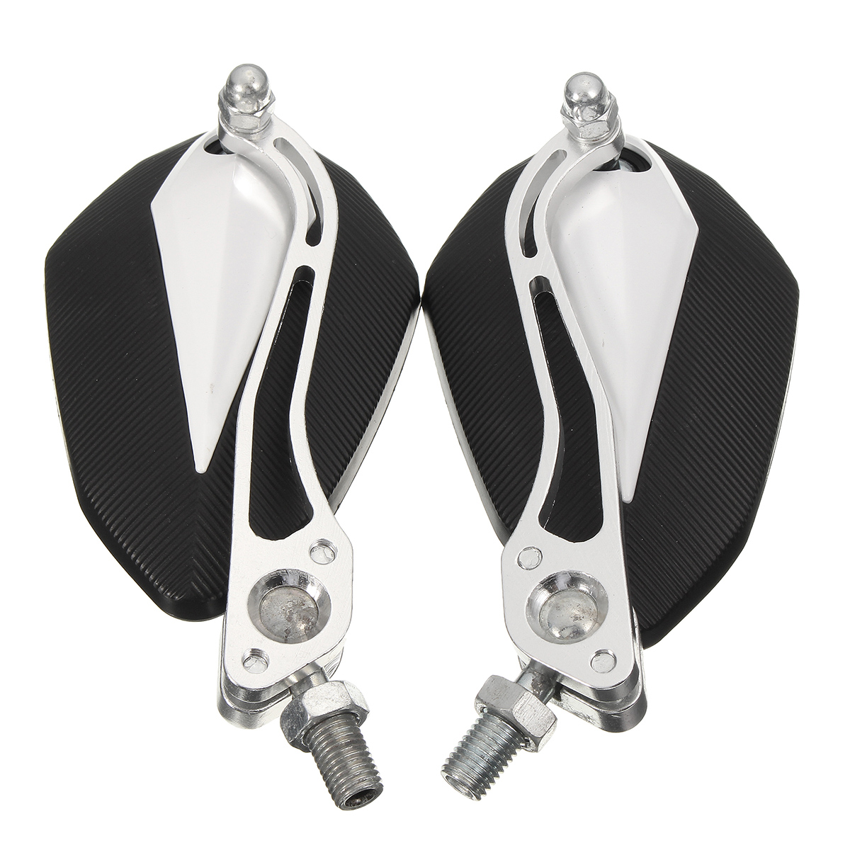 Motorcycle-Rear-View-Side-Mirrors-Aluminum-10mm-8mm-Screw-Universal-1064531