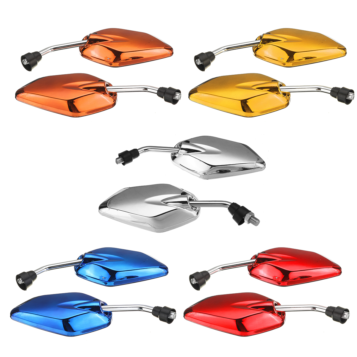 Pair-10MM-Universal-Motorcycle-Motorbike-Side-Rearview-Mirror-Clear-Aluminum-New-1667207