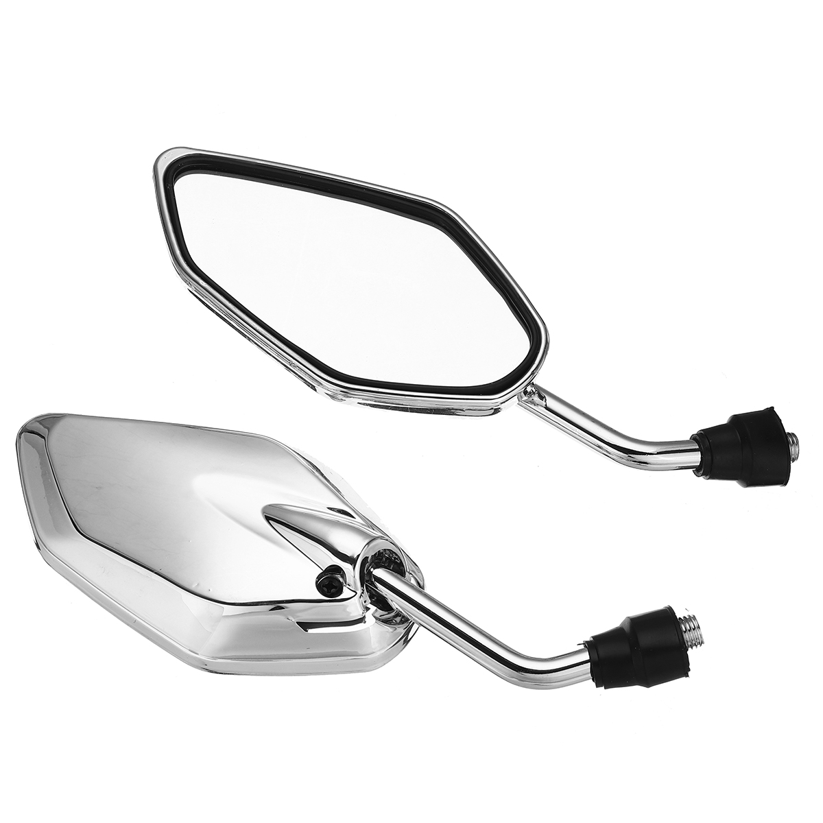 Pair-10MM-Universal-Motorcycle-Motorbike-Side-Rearview-Mirror-Clear-Aluminum-New-1667207