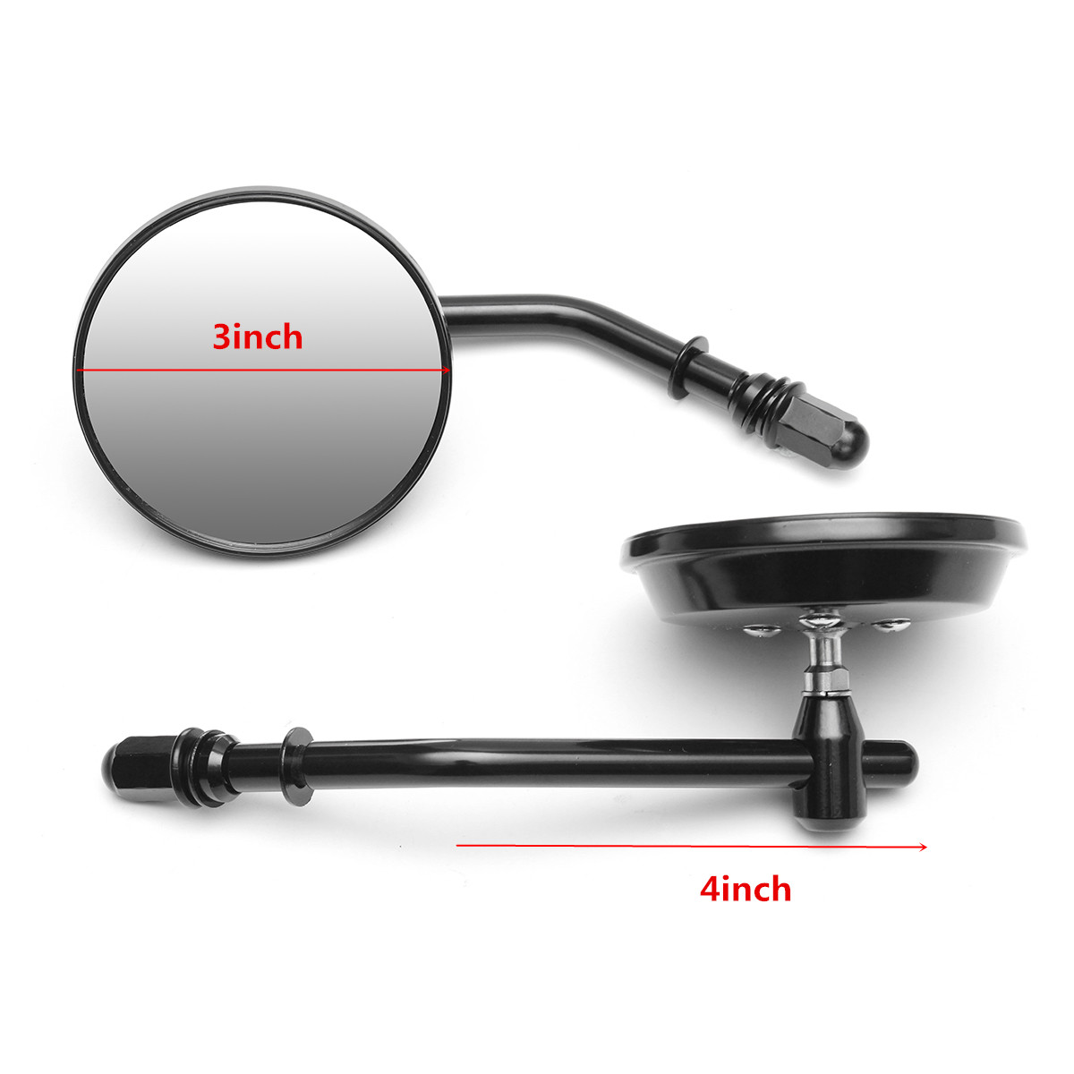 Pair-3quot-Round-Motorcycle-Rear-View-Mirrors-Aluminum-Classic-Retro-For-Davidson-Ryca-XL-Sportster--1166986