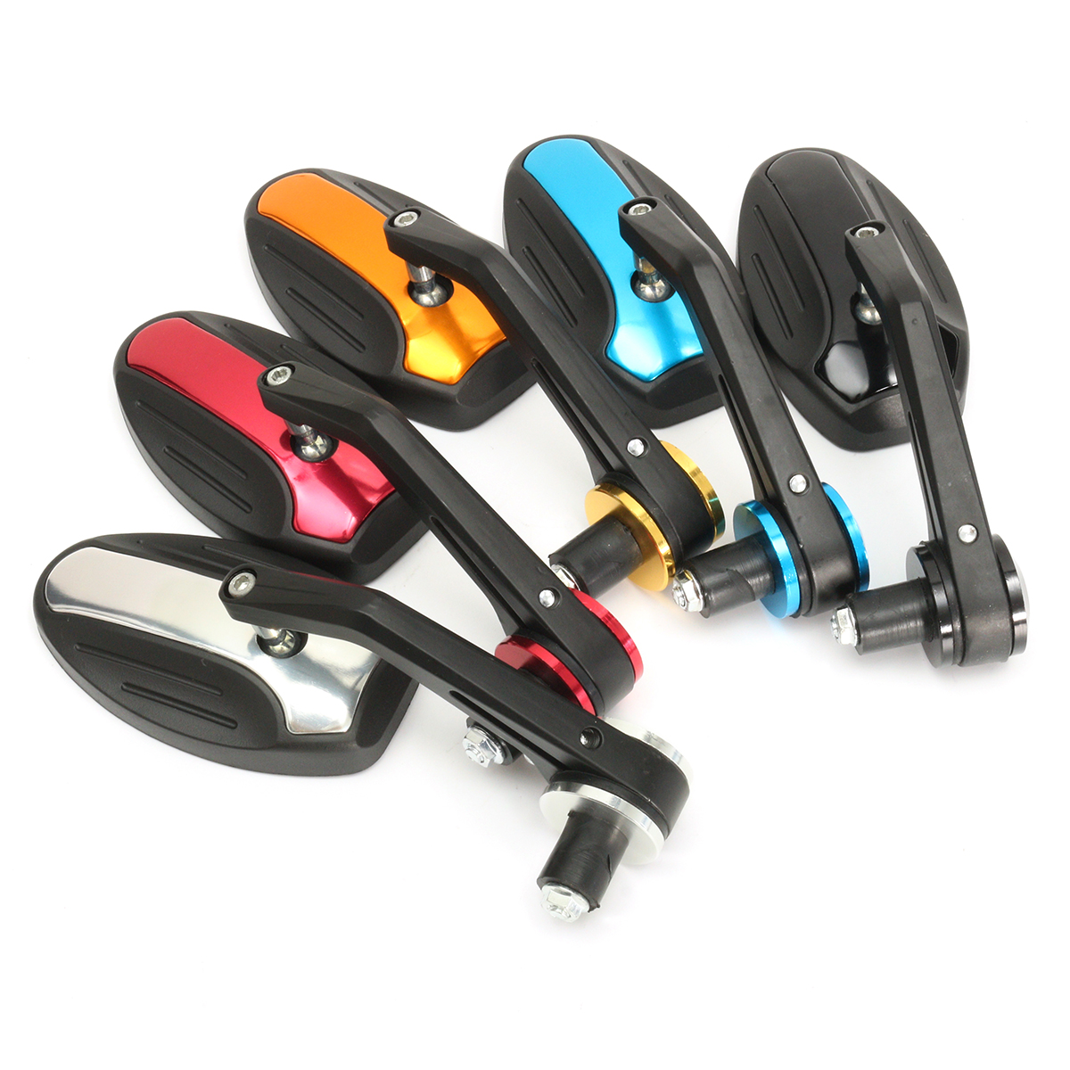 Pair-78inch-22mm-Handlebar-End-Rear-View-Side-Mirrors-Motorcycle-Aluminum-Universal-1172298