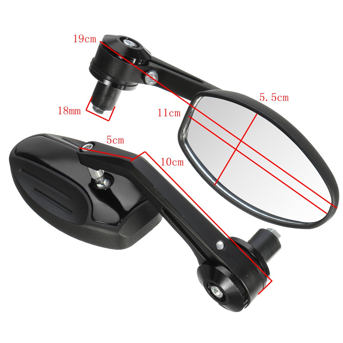 Pair-78inch-22mm-Handlebar-End-Rear-View-Side-Mirrors-Motorcycle-Aluminum-Universal-1172298