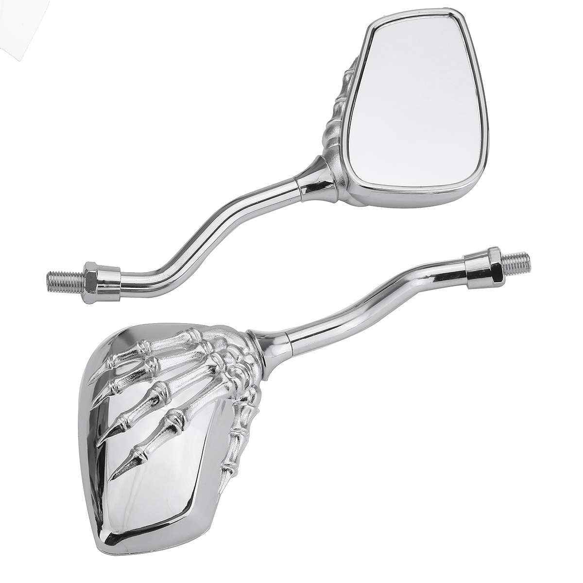 Pair-8mm-Motorcycle-Mirror-Skull-Bone-Skeleton-Hand-Universal-ChromeBlack-1260875
