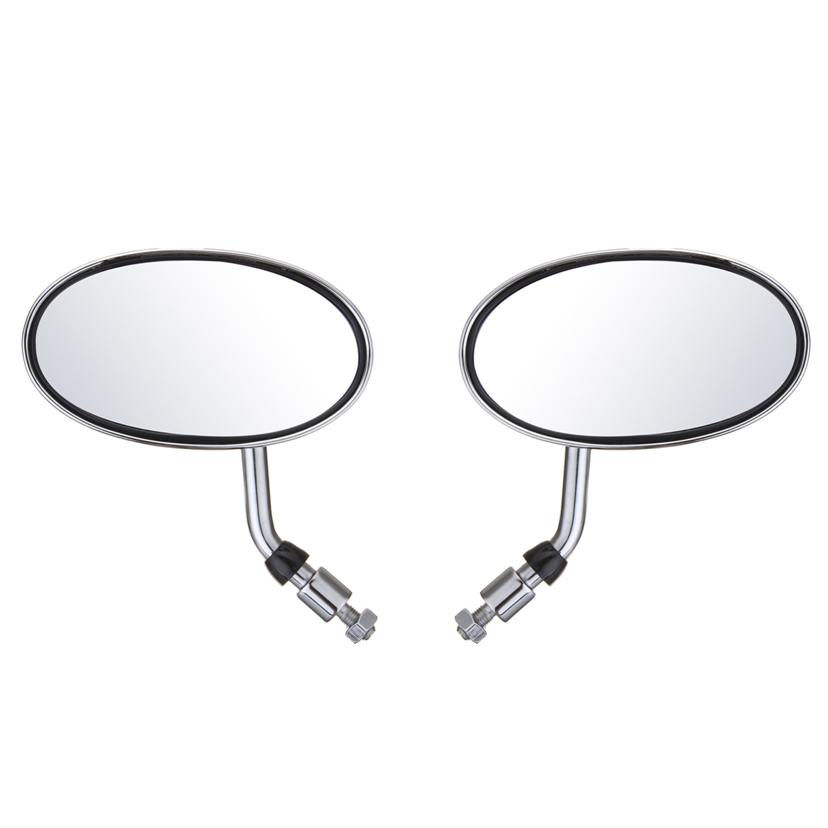 Pair-Motorcycle-Cafe-Racer-Rearview-Mirror-Handle-Bar-Sliver-1224756