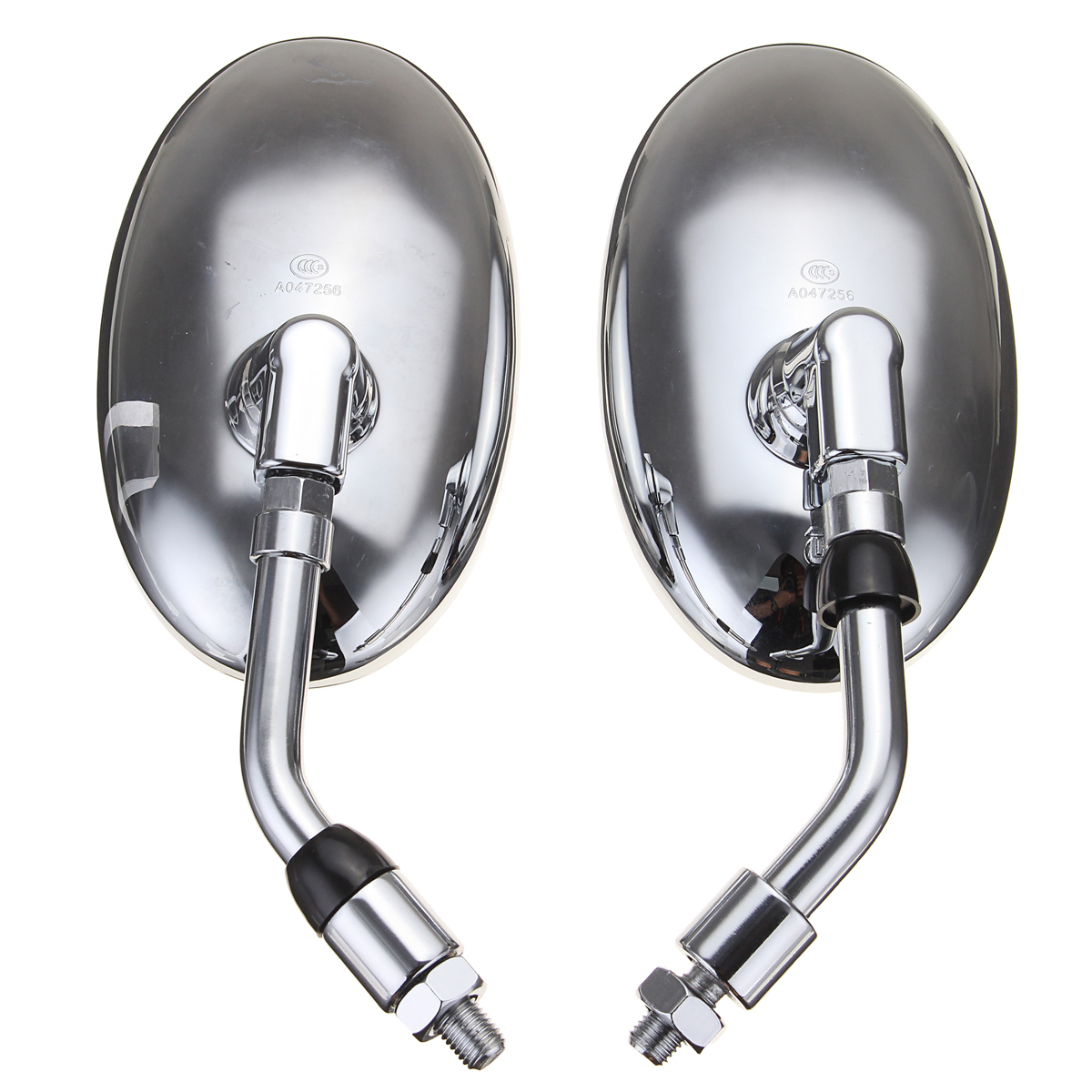 Pair-Motorcycle-Cafe-Racer-Rearview-Mirror-Handle-Bar-Sliver-1224756