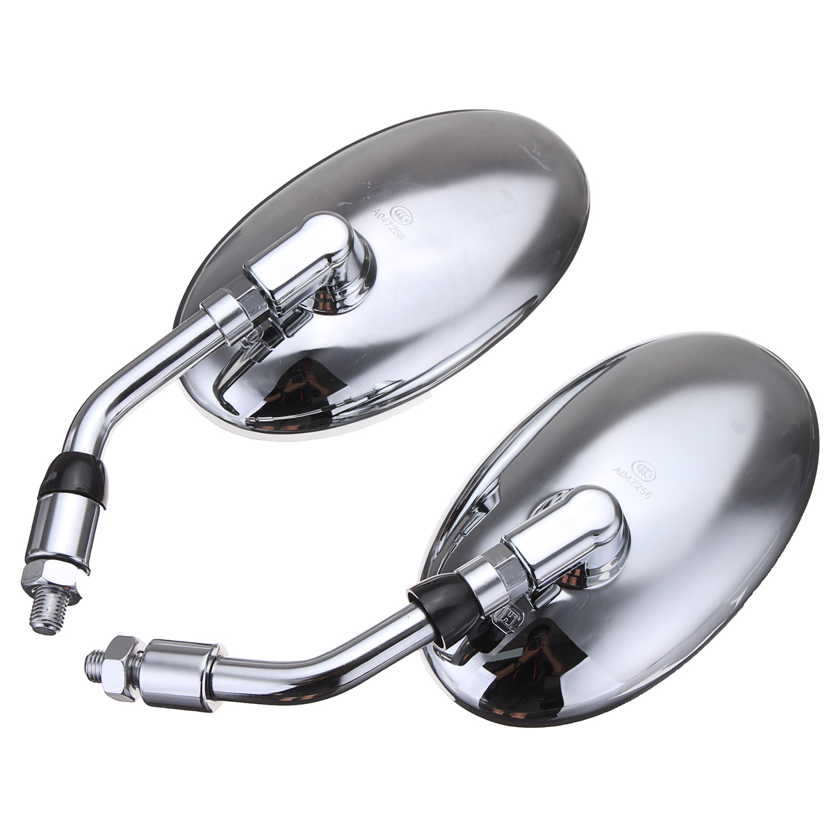 Pair-Motorcycle-Cafe-Racer-Rearview-Mirror-Handle-Bar-Sliver-1224756