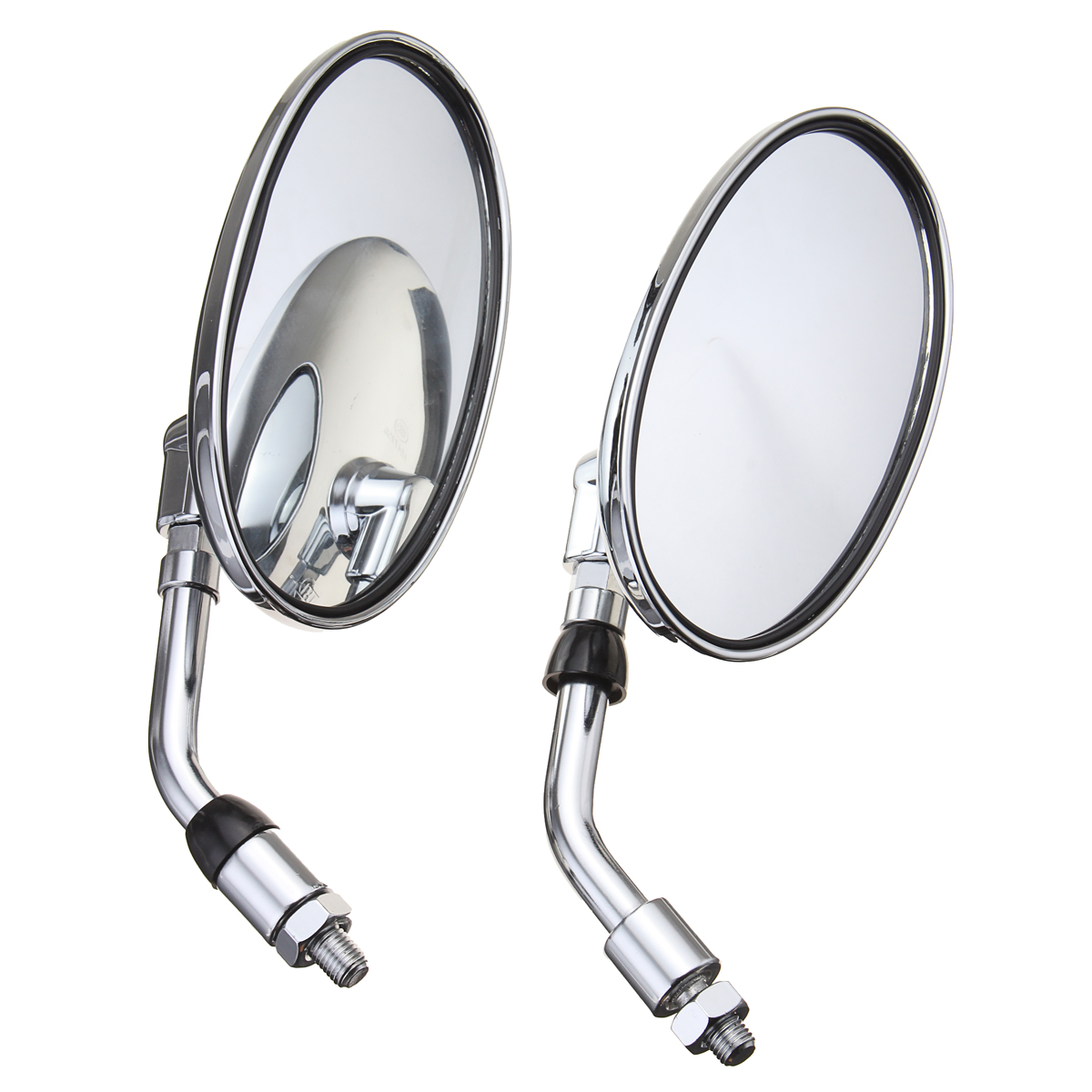 Pair-Motorcycle-Cafe-Racer-Rearview-Mirror-Handle-Bar-Sliver-1224756