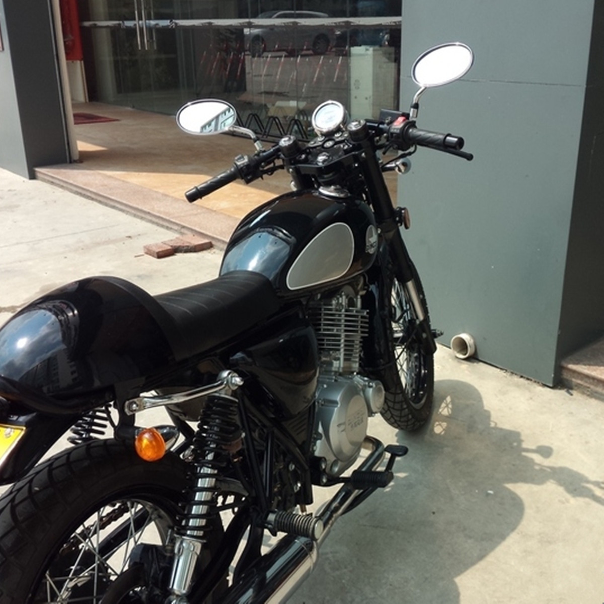 Pair-Motorcycle-Cafe-Racer-Rearview-Mirror-Handle-Bar-Sliver-1224756