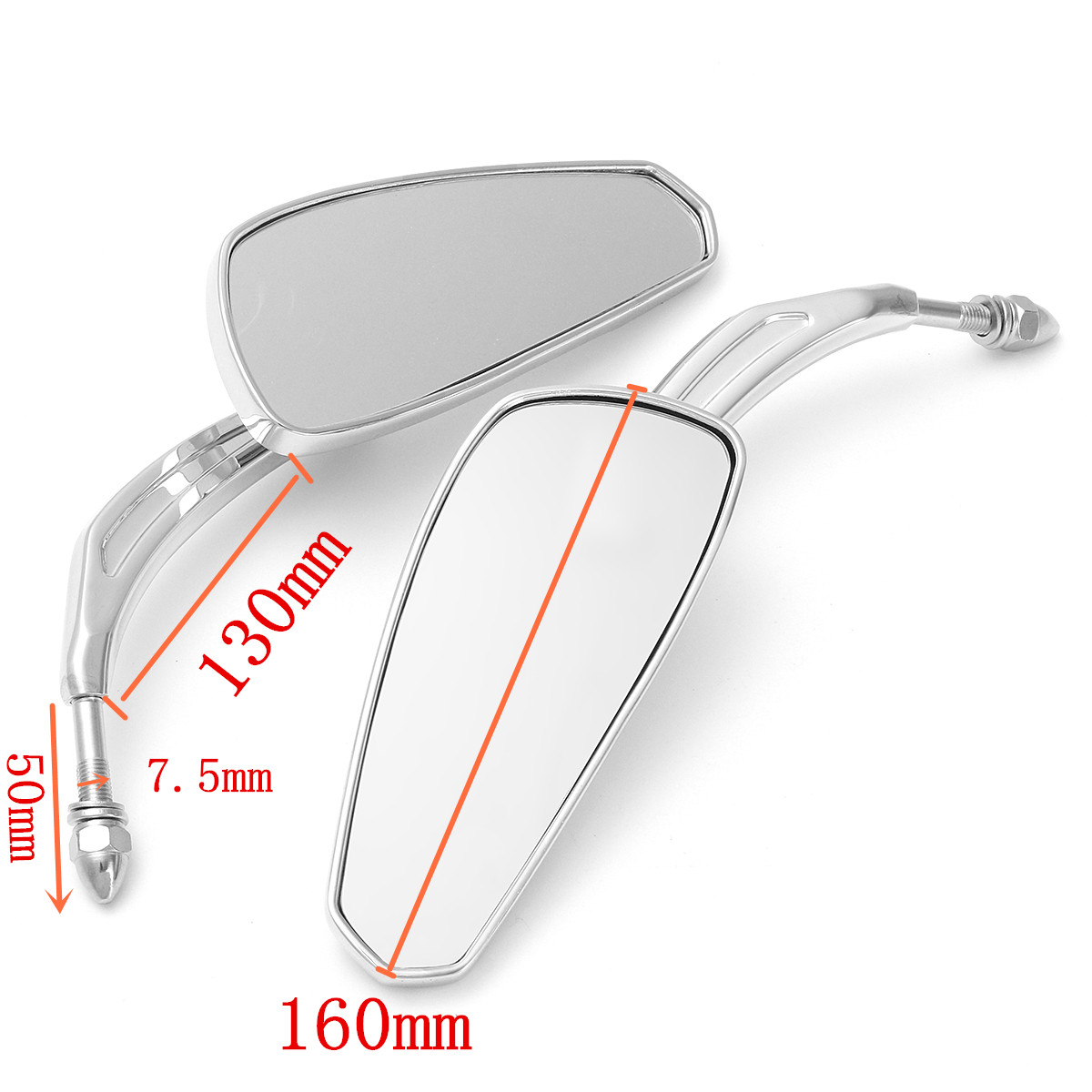 Pair-Motorcycle-Rear-View-Mirror-Chrome-For-Harley-Sportster-Softail-Road-King-Glide-1223405