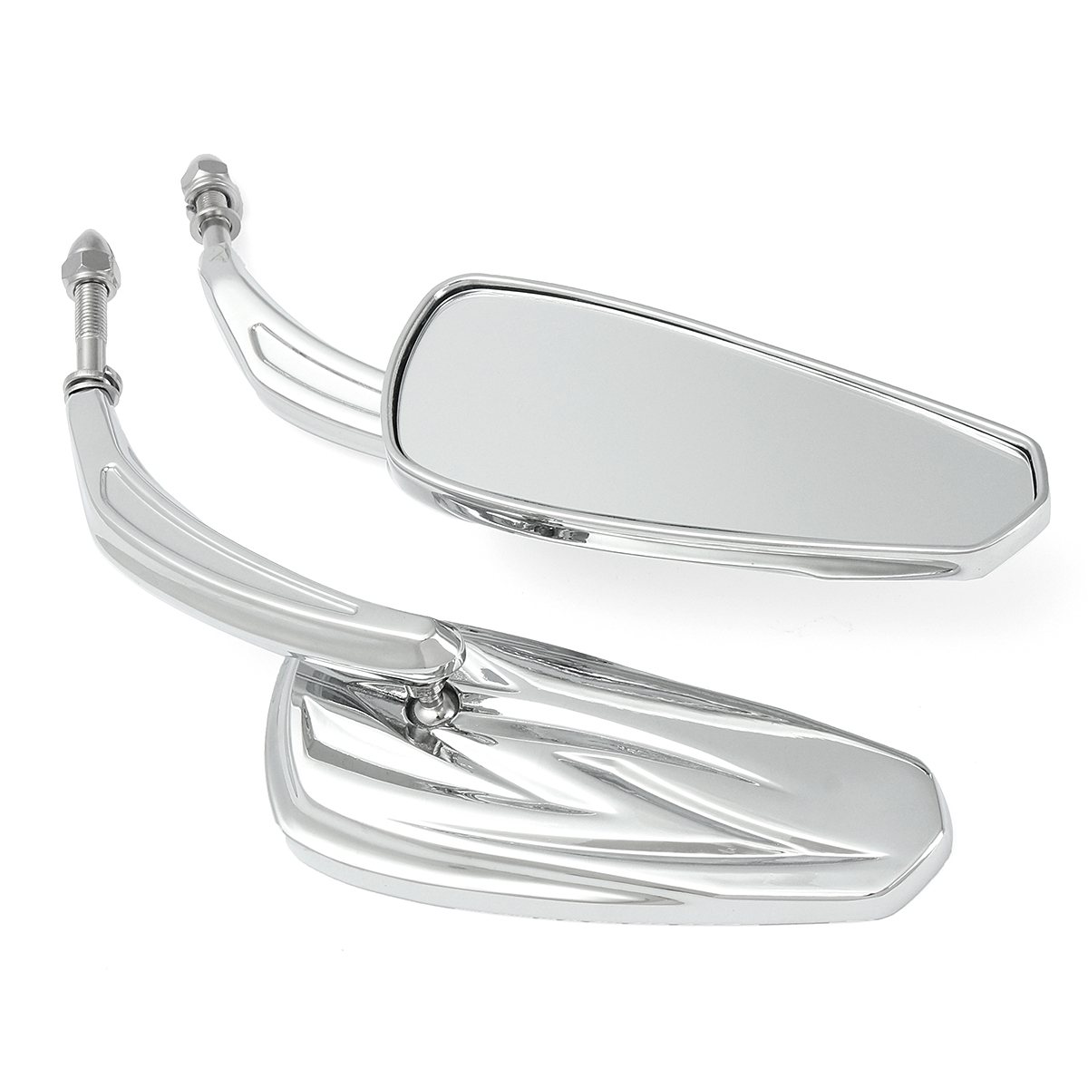 Pair-Motorcycle-Rear-View-Mirror-Chrome-For-Harley-Sportster-Softail-Road-King-Glide-1223405