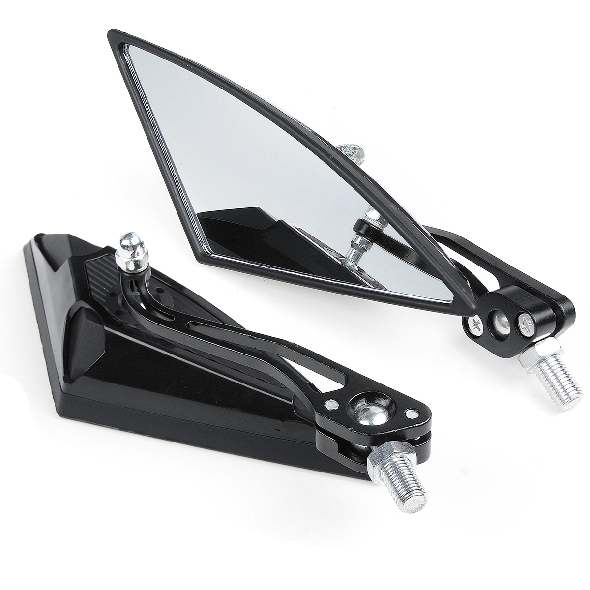 Pair-Universal-Motorcycle-Aluminum-Rod-Rearview-Side-Mirrors-Triangle-1579176