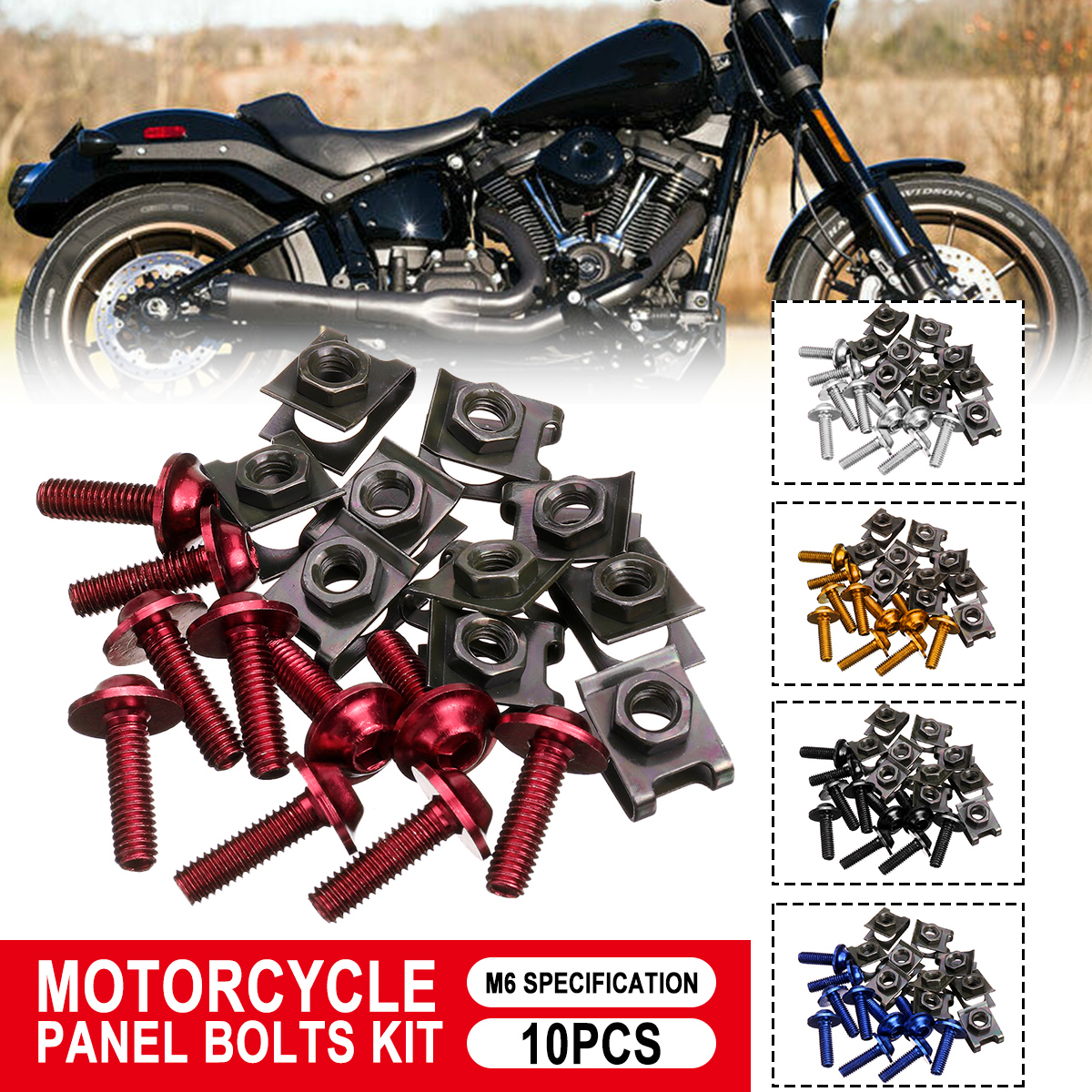 10PCS-Panel-Fasteners-C-Clips-Spire-Clip--Stainless-Bolts-Motorcycle-Fairing-M6-1696053