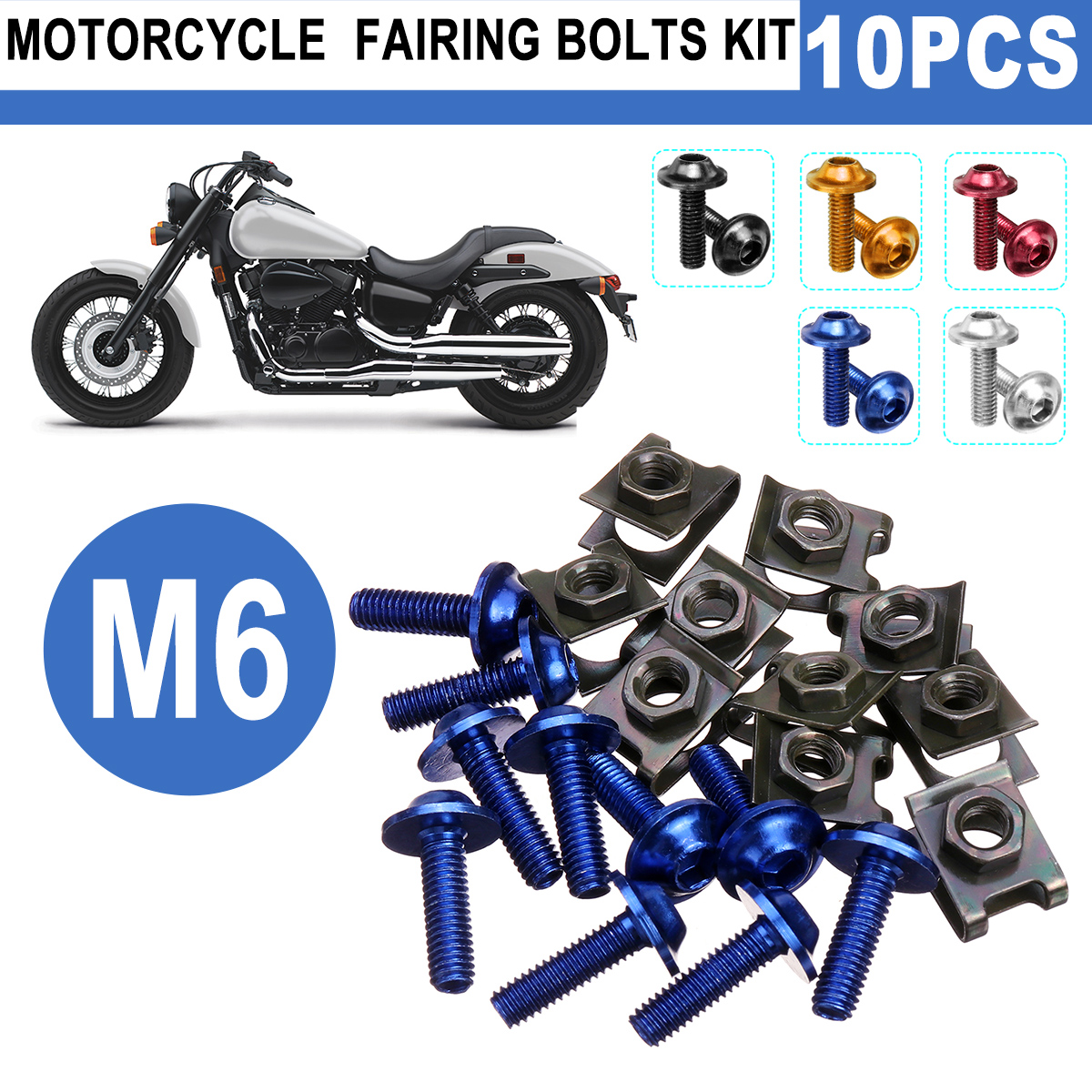 10PCS-Panel-Fasteners-C-Clips-Spire-Clip--Stainless-Bolts-Motorcycle-Fairing-M6-1696053