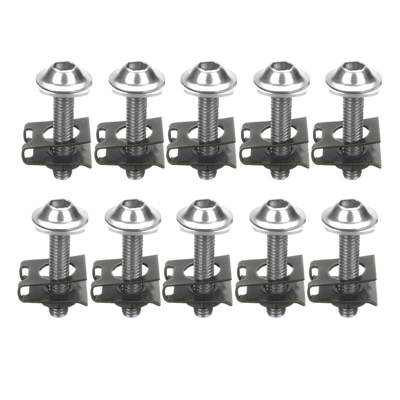 10Pcs-M6-Motorcycle-Bolts-Spire-Speed-Fastener-Clips-Screw-Spring-Nuts-630mm-1718368