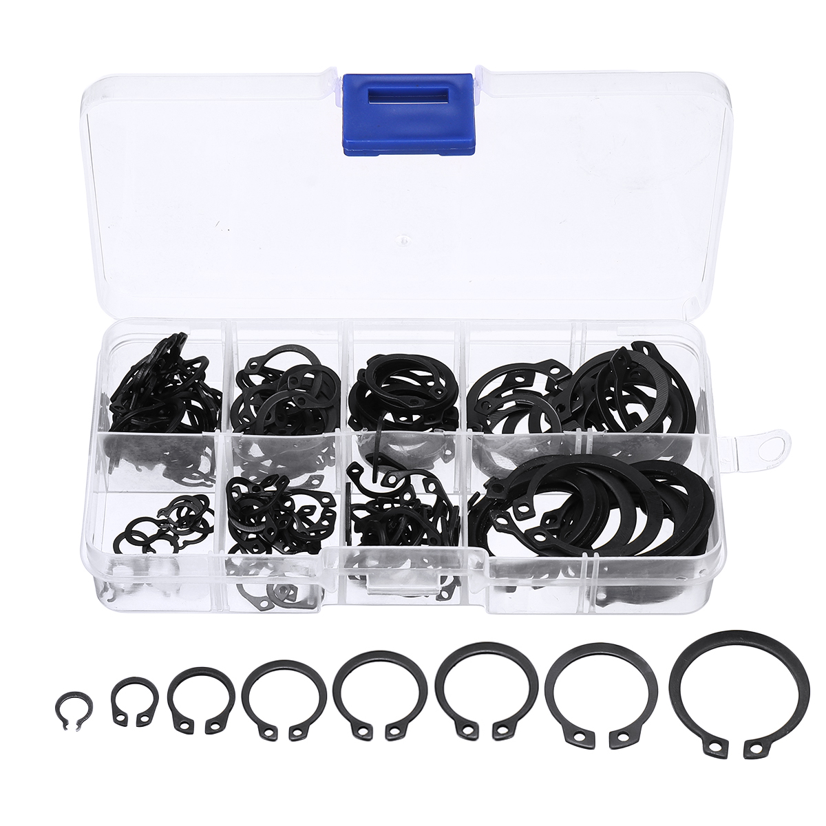 160Pcs-C-Clips-C-type-Circlip-Snap-Ring-Heavy-Duty-Retaining-Set-Assortment-Black-Ring-8-Sizes-1574224