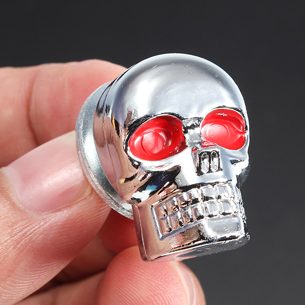 2-X-Chrome-Skull-License-Plate-Frame-Screws-Bolt-957319