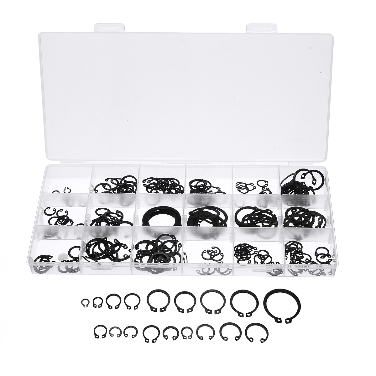 225Pcs-C-Clip-Snap-C-type-Circlip-Kit-External-Retaining-Ring-Assortment-Set-Black-1574245