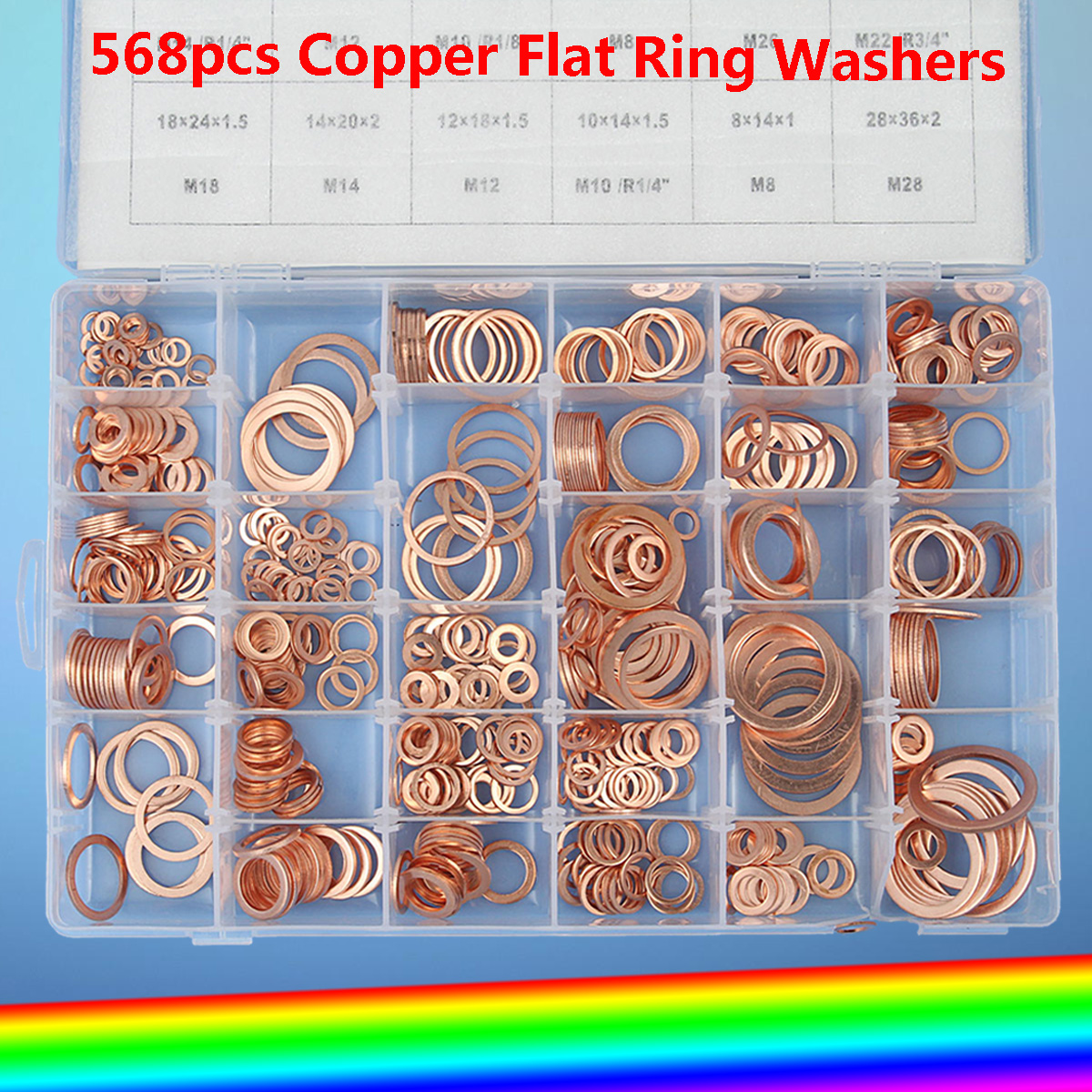 568pcs-30-Sizes-Metric-Washers-Red-Copper-Flat-Ring-Gaskets-Assortment-Set-Kit-1157471