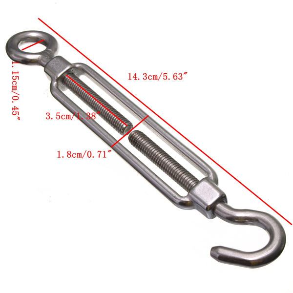 6mm-Stainless-Steel-Hook-Eye-Turn-Buckle-Rigging-Screws-Silver-988628